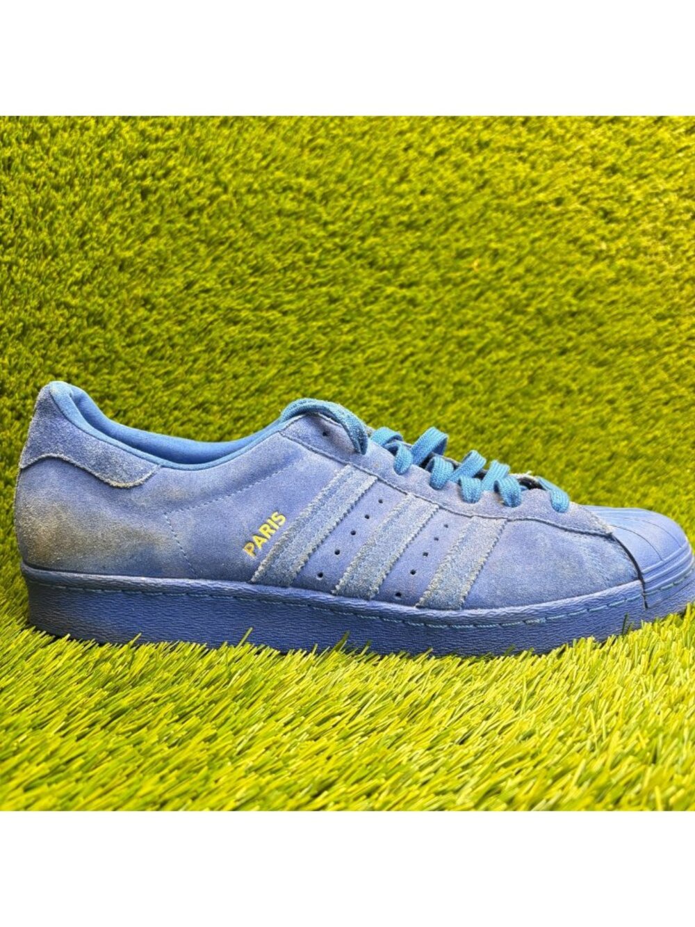 Adidas Superstar 80s Paris Mens Size 13 Blue Athletic Lifestyle Shoes Sneakers